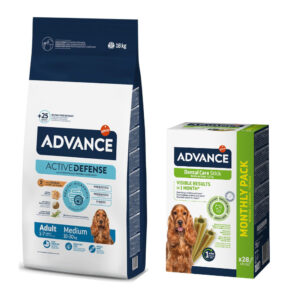 Advance tørrfôr + Dental Care Snack gratis! - Medium Adult 18 kg + 720 g Stick Medium/Maxi