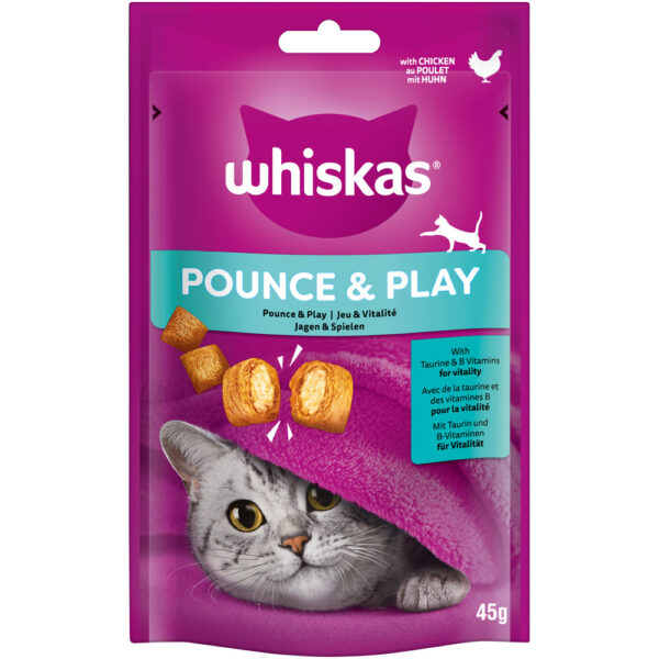 Whiskas Snacks Pounce & Play - Kylling (8 x 45 g)