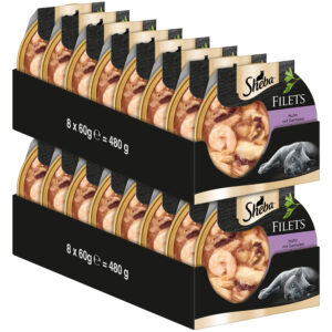 Sheba Fine Fileter 32 x 60 g - Kylling med reker