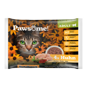 Pawsome Adult Cat 4 x 85 g - Kylling