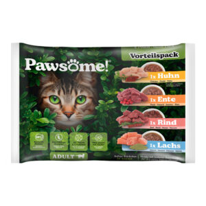 Økonomipakke Pawsome Adult Cat 8 x 85 g - Mix (4 Sorter)