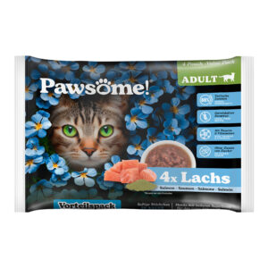 Pawsome Adult Cat 4 x 85 g - Laks