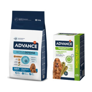 Advance tørrfôr + Dental Care Snack gratis! - Medium Adult 14 kg + 720 g Stick Medium/Maxi