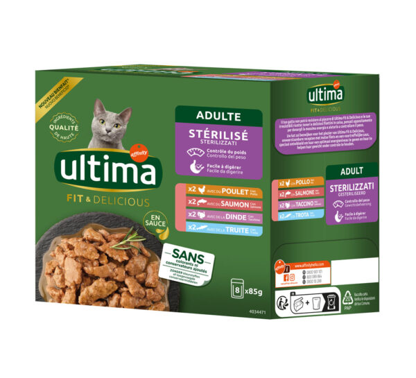 Ultima Sterilisert katt 48 x 85 g - Mix I (kylling