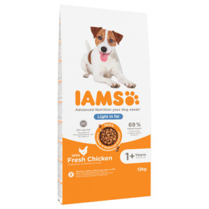 10 + 2 kg gratis! 12 kg IAMS for Vitality Dog hundefòr - Weight Control Kylling