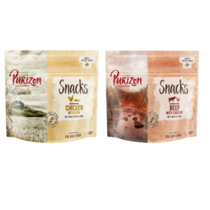 2 x 100 g Prøveblanding Purizon Snacks - Okse & Kylling / Kylling & Fisk