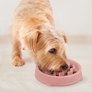 Outward Hound Slow Feeder Wave Hundematskål Rosa 14 cm