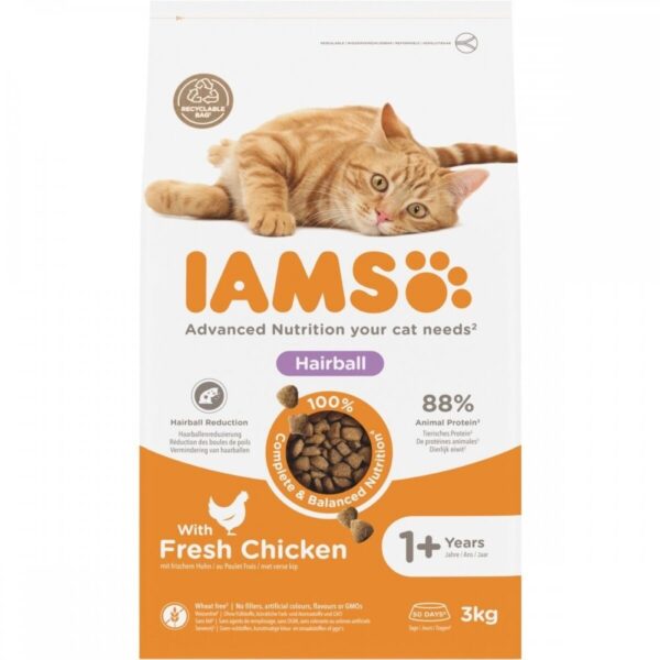 Iams for Vitality Cat Adult Hairball Chicken (3 kg)