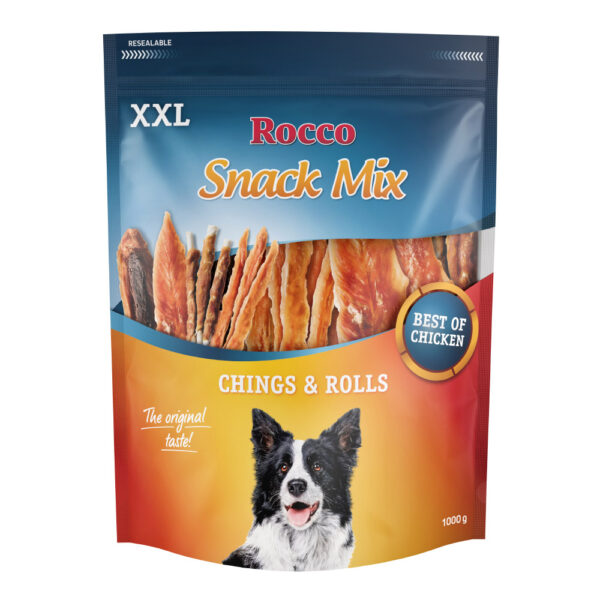 Rocco XXL Snack-Mix Chicken - Mix: Rolls + Chings Kyllingbryst 1 kg