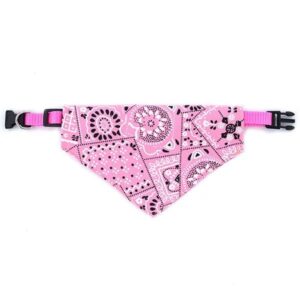 Rosa fleksibelt halsbånd med mønstret bandana