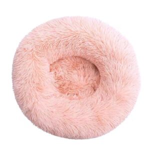 Lys rosa Donut hundeseng - Fluffy rund hunde - og katteseng