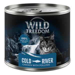 5 + 1 gratis! Wild Freedom 6 x 200 g - Cold River - Fjør & kylling