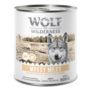 Wolf of Wilderness Adult 6 x 800 g - Mossy Miles - Fjærkre med kanin