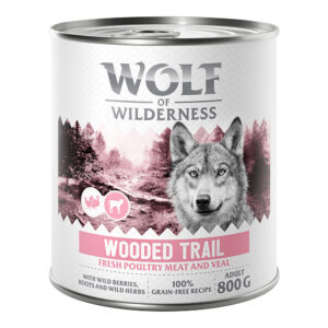 Wolf of Wilderness Adult 6 x 800 g - Wooded Trails - Fjærkre med lam