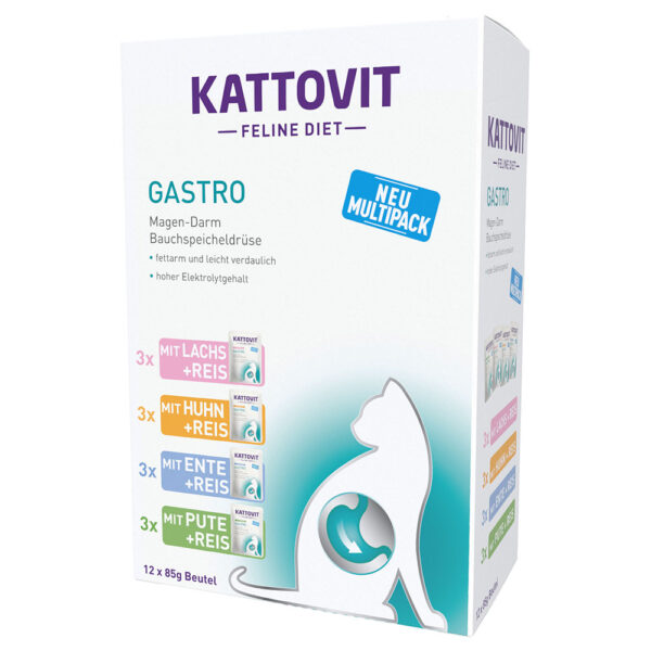 Kattovit Feline Gastro Porsjonspose 24 x 85 g - Mix (4 Sorten)