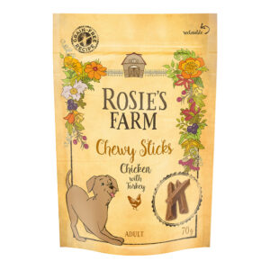 Rosie's Farm tyggesnacks kylling med kalkun - 3 x 70 g