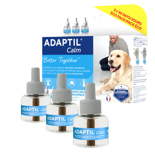 ADAPTIL® Calm start-sett fordamper + flaske 48 ml - 3 x 48 ml Calm etterfylling (uten Diffusor)