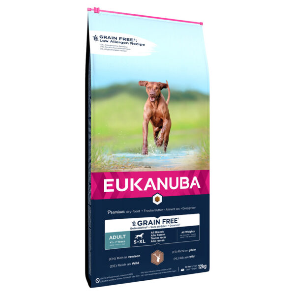 3 kg / 12 kg Eukanuba Grain Free til spesialpris! - 12 kg Adult Large Dogs vilt