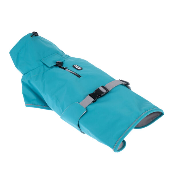 TIAKI hund mackintosh Teal - Rygglengde: ca. 40 cm