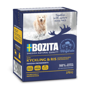 Bozita biter i gelé 6 x 370 g - Kylling og ris