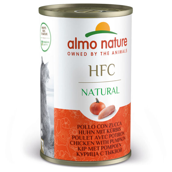 5 + 1 gratis! 6 x 140 g Almo Nature HFC Natural - Kylling med gresskar