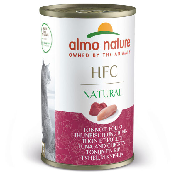 5 + 1 gratis! 6 x 140 g Almo Nature HFC Natural - Tunfisk og Kylling