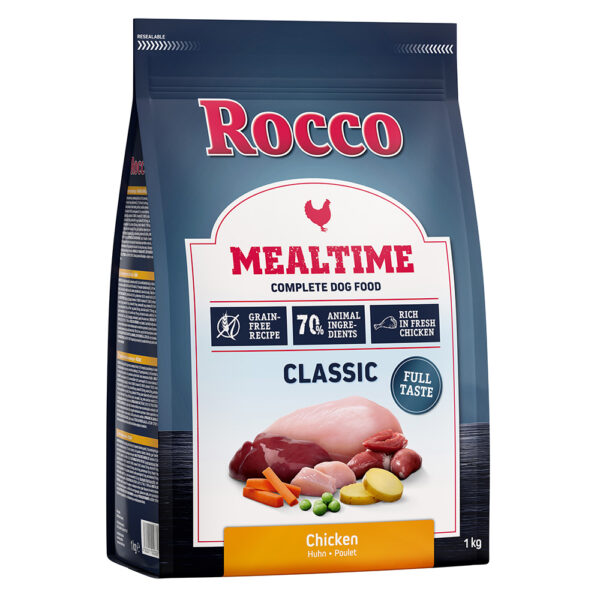 3 + 1 gratis! Rocco Mealtime 1kg - Mealtime 1 kg Adult Kylling