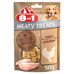 2 + 1 gratis! 8in1 Hundesnacks - 3 x Meaty Treats kyllingbryst (50 g)