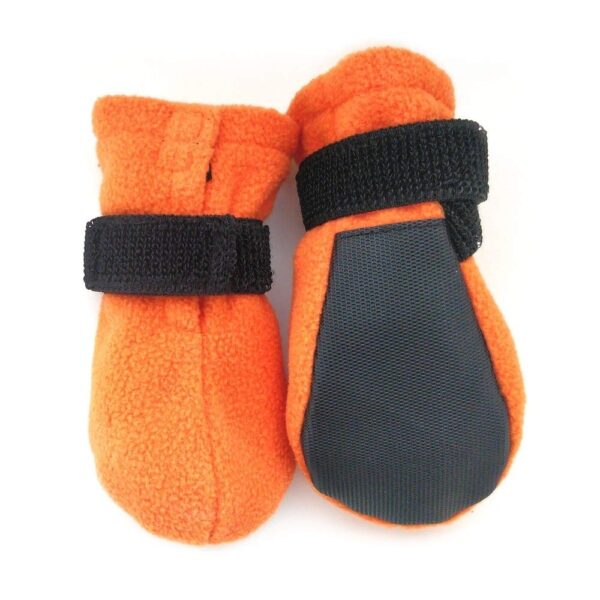 Basic Paws Fleece Hundesko Korte Orange 4-pack (XL)