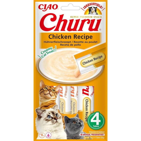 Churu Creamy Puré Kattgodis Kyckling 4 st