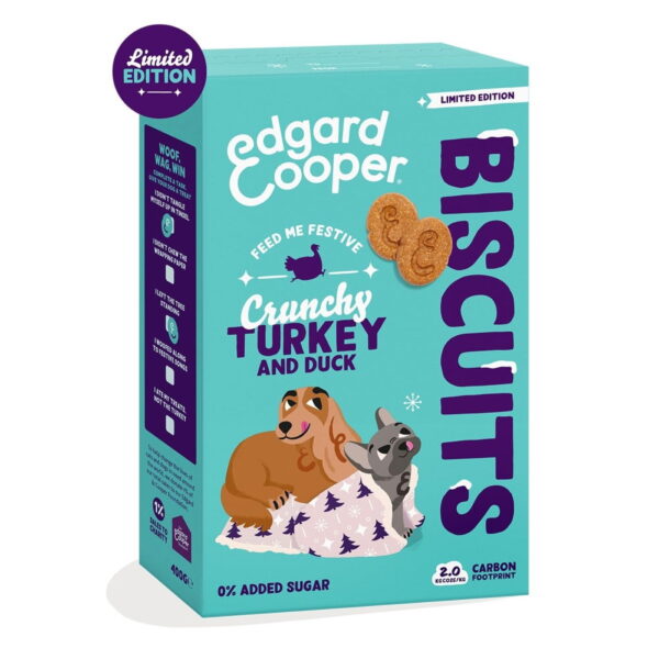 Edgard & Cooper Festive Biscuits Hundekjeks And & Kalkun 400 g