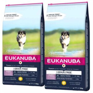 Eukanuba Grain Free Puppy & Junior Large Chicken 2 x 12kg