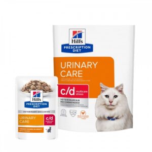 Hill&apos;s Prescription Diet Feline c/d Urinary Care Multicare Stress Chicken Torrfoder 12 kg & Våtfoder 12x85 g