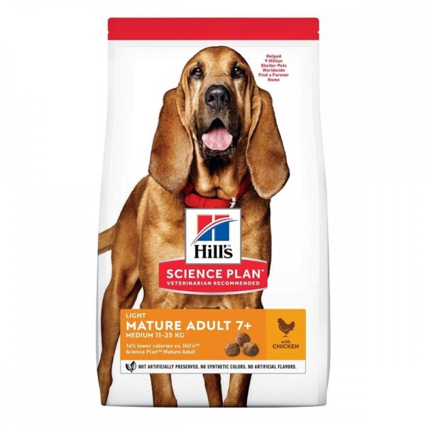 Hill&apos;s Science Plan Dog Mature Adult Light Medium Breed Kylling (14 kg)