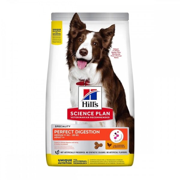 Hill&apos;s Science Plan Dog Adult 1+ Medium Perfect Digestion Chicken & Brown Rice 14 kg