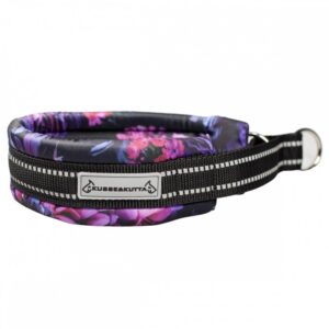 Kusse&Kutta Hundhalsband Bred Modell Lila Blommor (10)