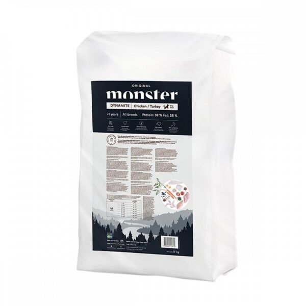 Monster Dog Adult All Breeds Dynamite Chicken & Turkey (17 kg)