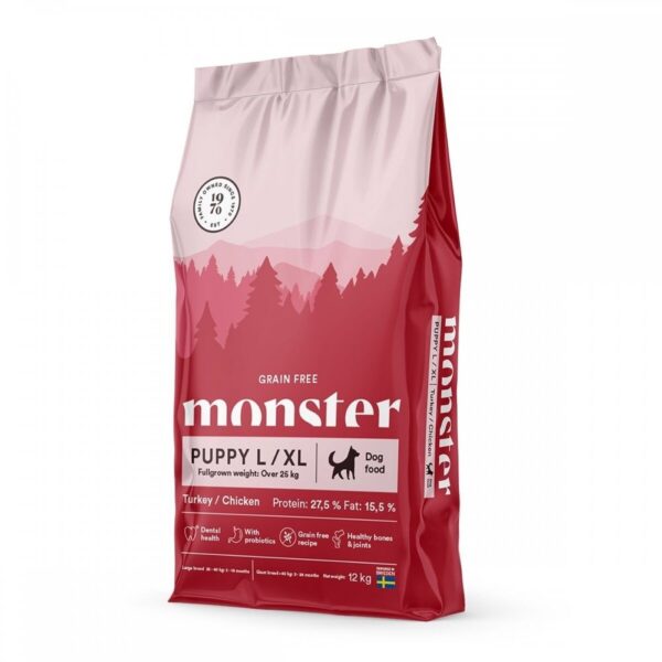 Monster Dog Puppy Large & XL Grain Free Turkey & Chicken (12 kg)