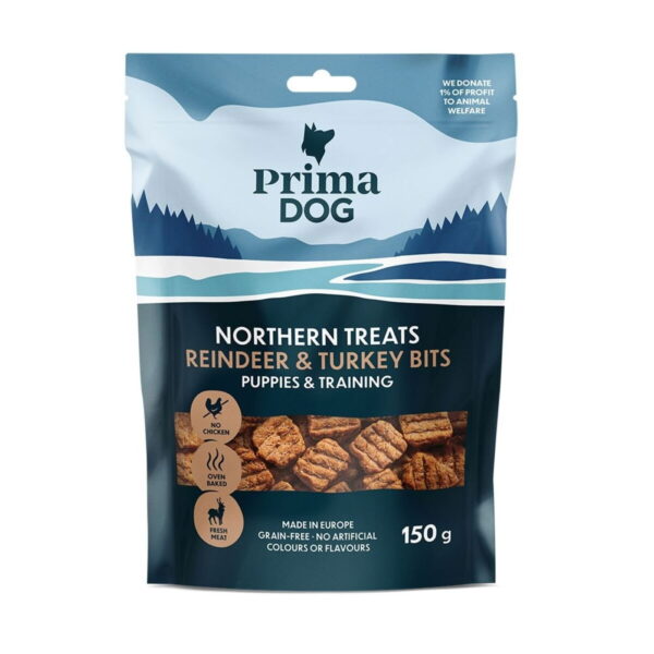 PrimaDog Northern Treats Valpgodbiter Reinsdyr & Kalkun 150 g