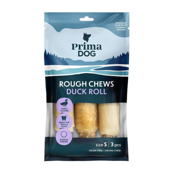 PrimaDog Rough Chews Tyggbein med And 3-pakk (S)