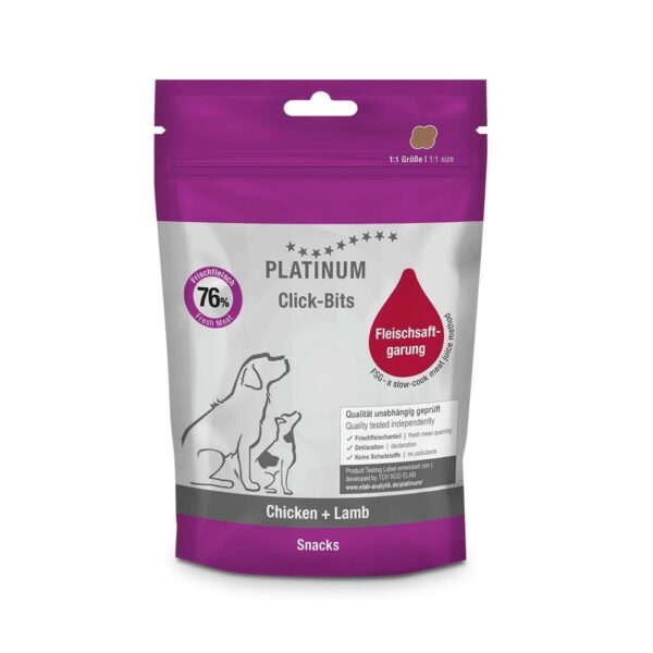 Platinum Click Bits Hundegodteri Kylling og Lam (150 g)