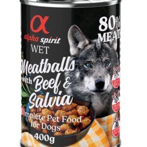 alpha spirit Dog Meatballs 6 x 400 g - Okse og salvie