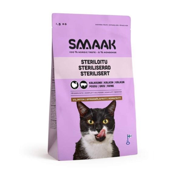 SMAAK Cat Adult GrainFree Sterilised Turkey & Pork (1