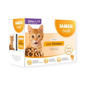 IAMS DELIGHT CAT Kitten kylling i saus 12 x 85 g