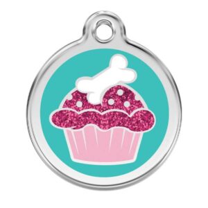 ID-brikke med Glitter - Cupcake