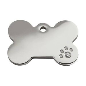 ID-brikke med diamant - hundebein