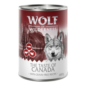 Økonomipakke Wolf of Wilderness "The Taste Of" 24 x 400 g - The taste of Canada