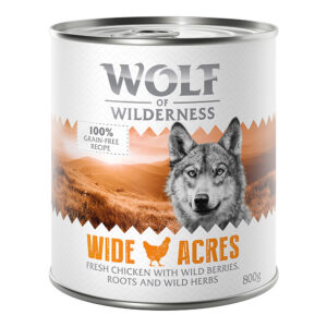 Økonomipakke Wolf of Wilderness Adult 24 x 800 g - Single Protein - Wide Acres - Kylling