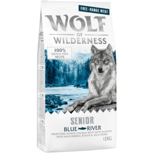 Wolf of Wilderness Senior "Blue River" - Frittgående kylling & laks - 12 kg